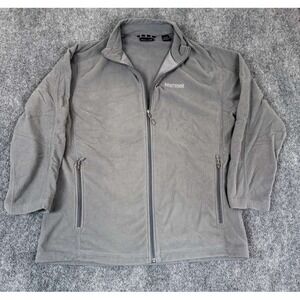 Marmot Sweater‎ Mens XL Extra Large Gray Fleece Full Zip Pocket Fleece Outdoor